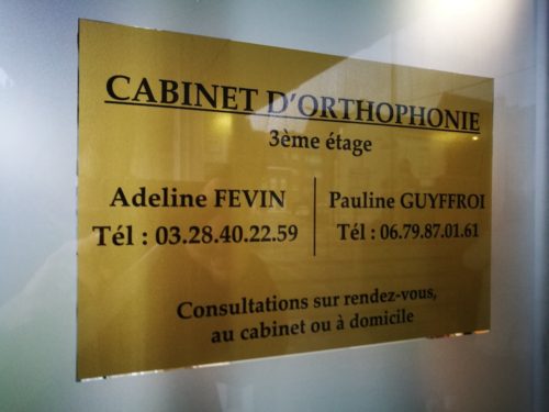 Plaque plexi orthophonie