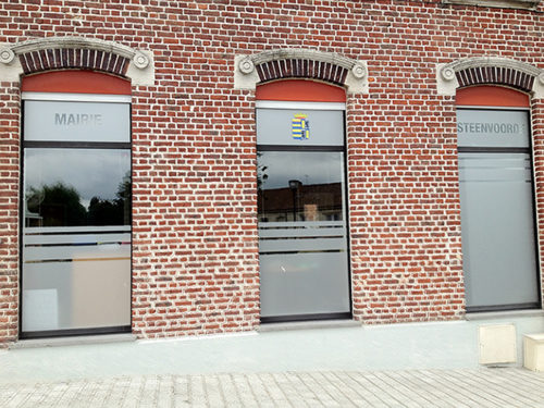 Décor vitre mairie de Steenvoorde