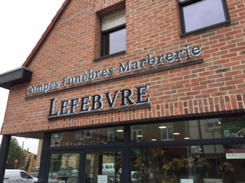 Enseigne pompe funèbre Lefebvre