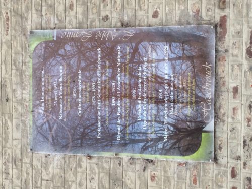 Plaque Abbe Hazebrouck
