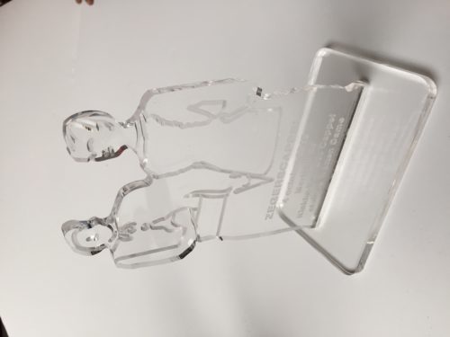 Trophée en verre
